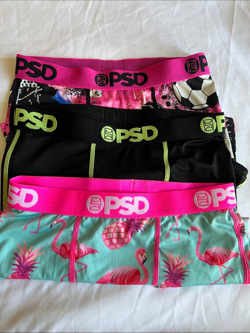 PSD Kids 3-Pack Boxer Briefs - Pink, Black, Teal